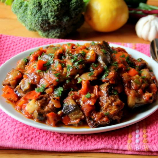 Eggplant and Bell Pepper Salad - Recipe photo by thegreatist