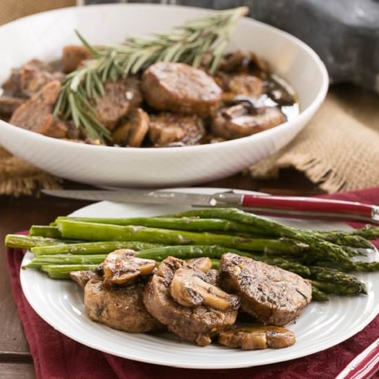 Pork with Maple Balsamic Glaze - Recipe photo by thatskinnychickcanbake