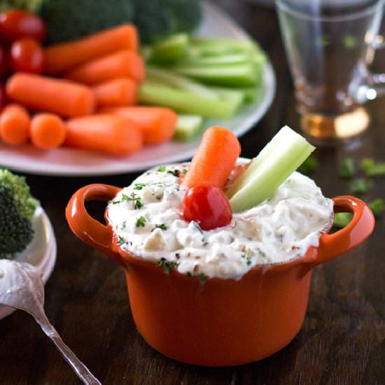 Blue Cheese Dip {Healthier Version} - Recipe photo by foolproofliving.com