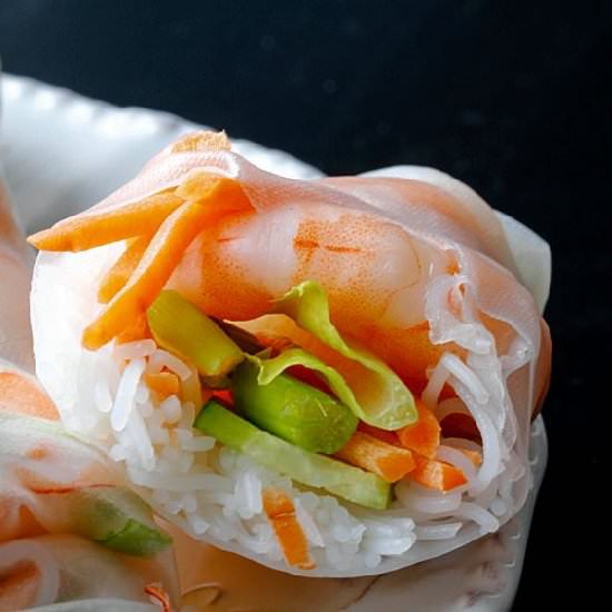 Thai Peanut Shrimp Summer Rolls - Recipe photo by TheKitchenWhisperer