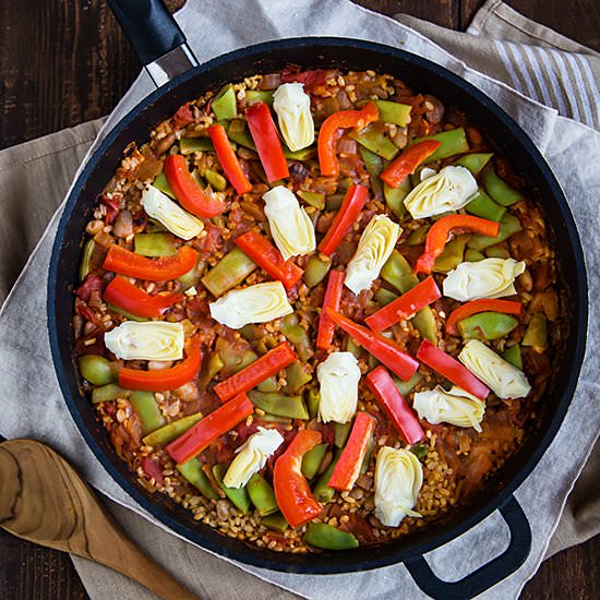 Brown Rice Vegetable Paella - Recipe photo by goodneighbor