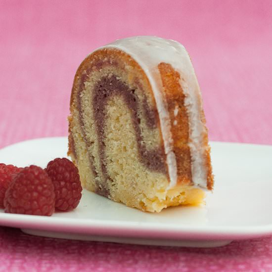Lemon-Raspberry Swirl Cake - Recipe photo by flourarrangements