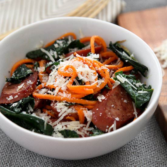Smoked Sausage Sweet Potato Pasta - Recipe photo by snixykitchen