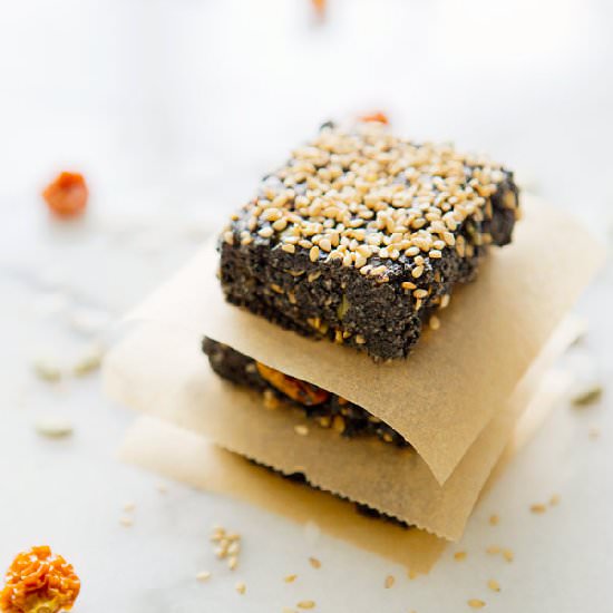 Black Sesame Energy Bars - Recipe photo by a house in the hills