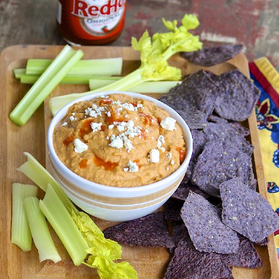 Buffalo Wing Hummus - Recipe photo by FountainAvenueKitchen