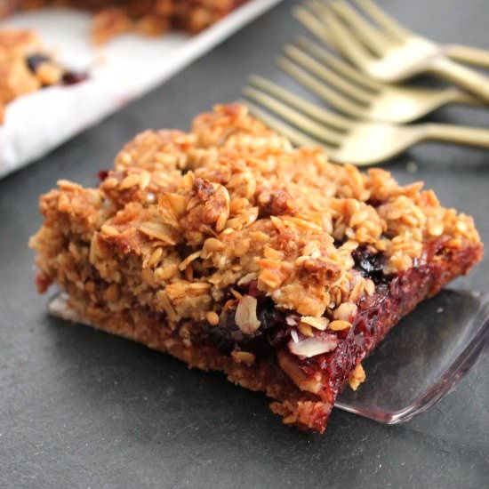 Cherry Ginger Crumble Bars - Recipe photo by treats with a twist