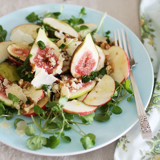 Fig, Apple & Watercress Salad - Recipe photo by vanillasplash