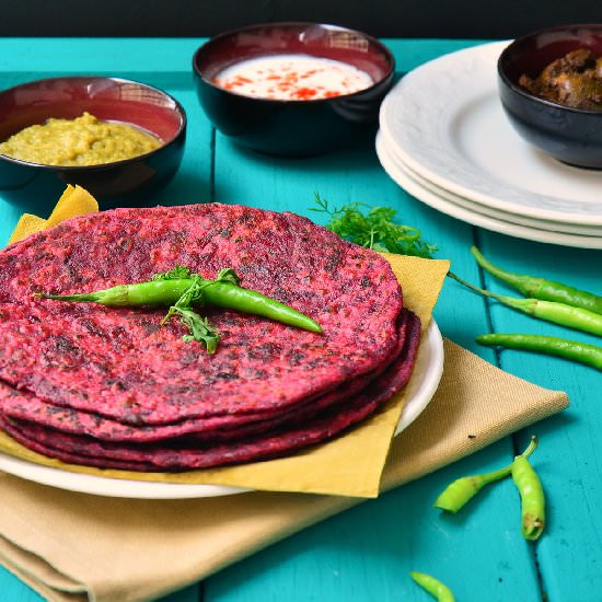 Beet Root Paratha - Recipe photo by cubesnjuliennes