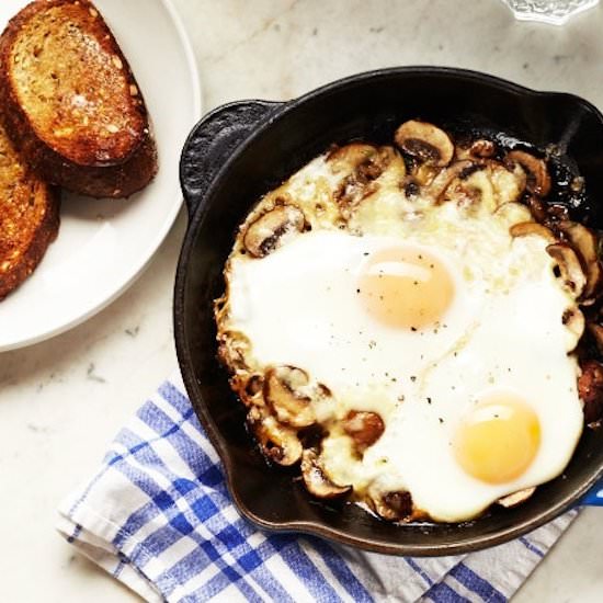 Baked Eggs with Mushrooms - Recipe photo by Sweet Potato Chronicles