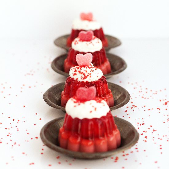 Mini Valentine’s Jello Molds - Recipe photo by freutcake