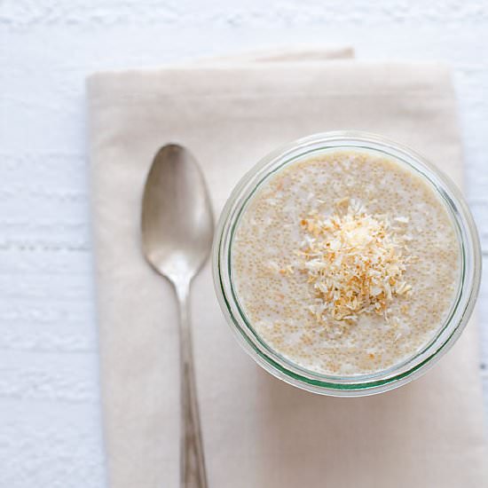 Toasted Coconut Amaranth Porridge - Recipe photo by Savory Simple