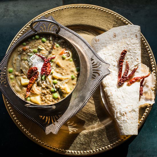 Vegan, curried coconut lentils - Recipe photo by rhiannonveganmelbourne