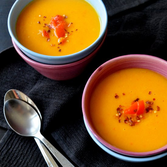 Pumpkin and Roasted Pepper Soup - Recipe photo by neeludxb