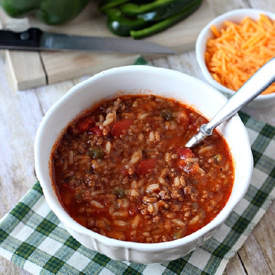Stuffed Pepper Soup - Recipe photo by Tonya at Love of Family and Home
