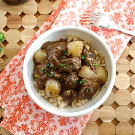 Beef Bourguignonne w/Pearl Barley - Recipe photo by flavorthemoments