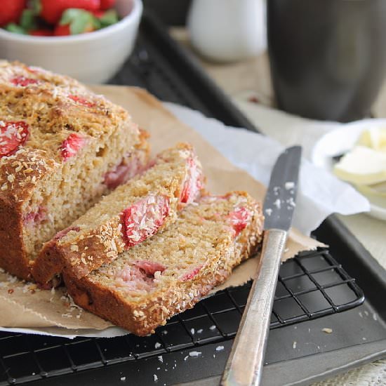 Roasted Strawberry Yogurt Bread - Recipe photo by Running to the Kitchen