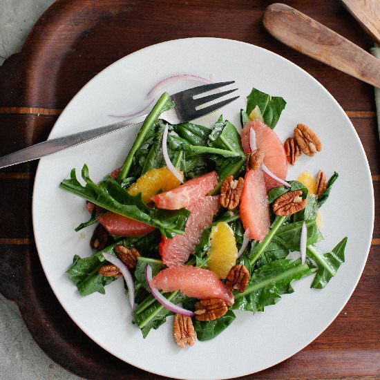 Dandelion Green and Citrus Salad - Recipe photo by athoughtforfood