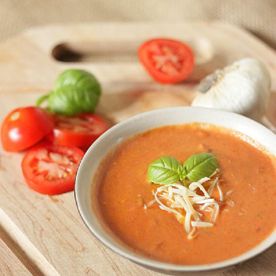 Copycat Panera Tomato Basil Soup - Recipe photo by ThePinningMama
