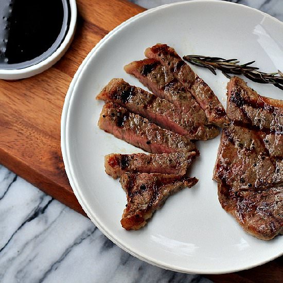 NY Strip Steak w Balsamic Reduction - Recipe photo by joyfulhealthyeats