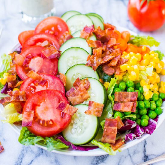 BLT Chopped Salad w/ Homemade Ranch - Recipe photo by Averie