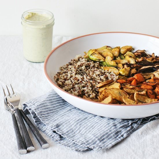 Herb Roasted Veggie Bowl - Recipe photo by dollyandoatmeal