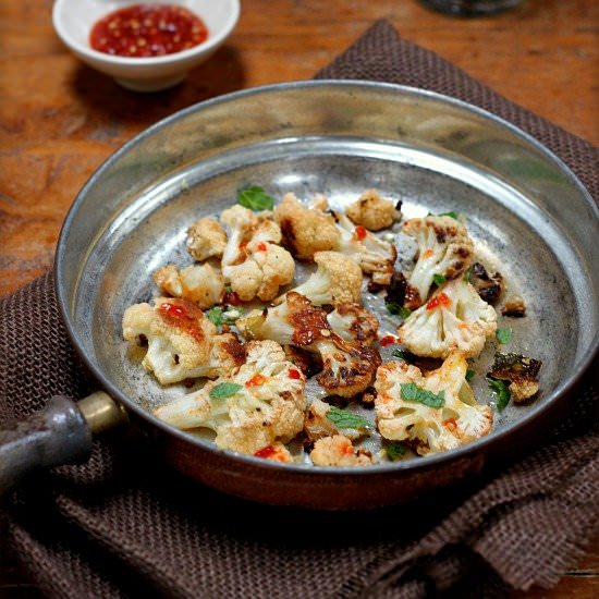 Roasted Cauliflower with Chilies - Recipe photo by tastefood
