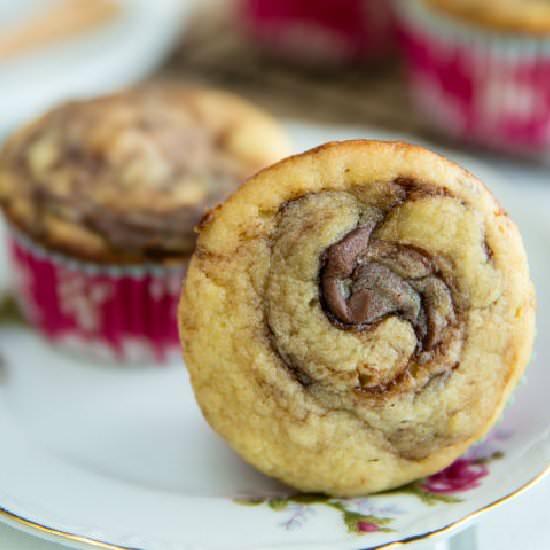 Banana Muffins with Nutella Swirl - Recipe photo by Just One Cookbook