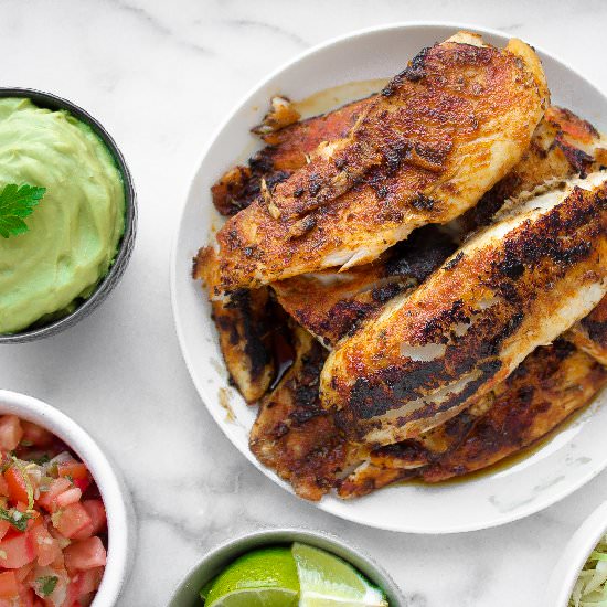 Blackened Tilapia Tacos - Recipe photo by Gluten Free Blondie