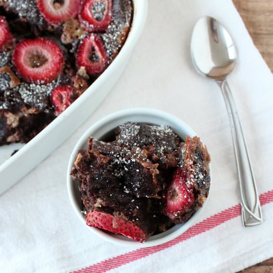 Strawberry Brownie Bread Pudding - Recipe photo by Whitney Bond