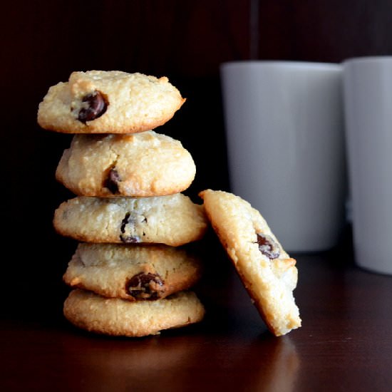 Almond Chocolate Chip Cookies - Recipe photo by Happily Spiced