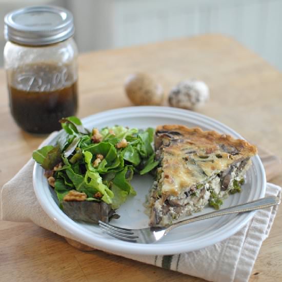 Mushroom Asparagus Fontina Quiche - Recipe photo by Town-and-Country-Living