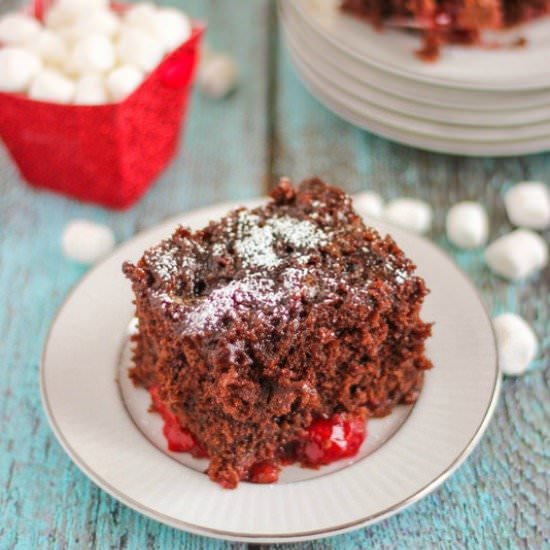Chocolate Cherry Marshmallow Cake - Recipe photo by MandysRecipeBox