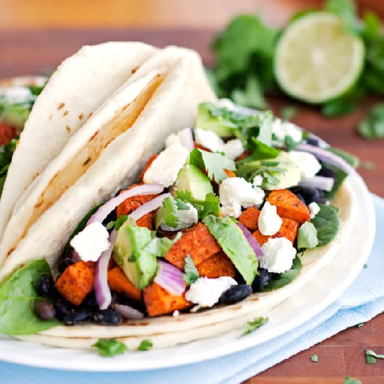 Roasted Sweet Potato Tacos - Recipe photo by 2Teaspoons
