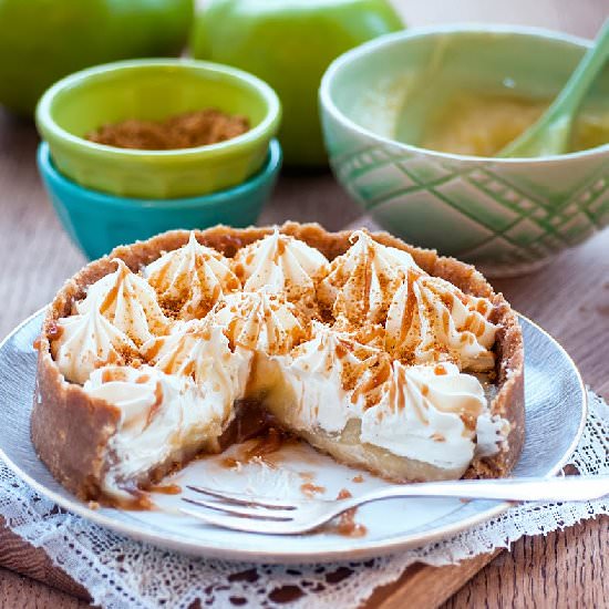 Apple & Caramel Cream Pie - Recipe photo by supergoldenbakes