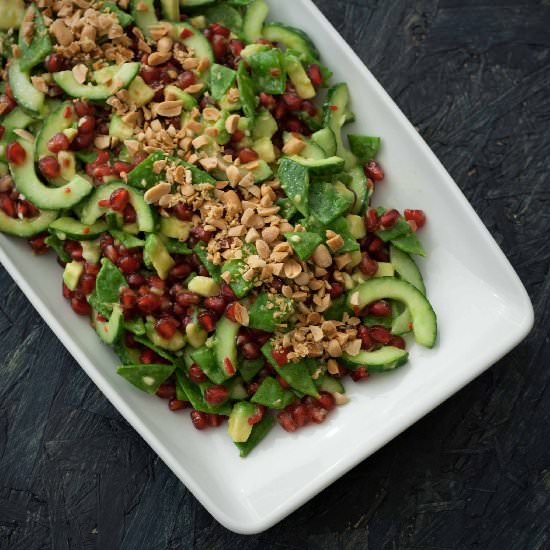 Spicy salad with pomegranate - Recipe photo by Louisesmadblog