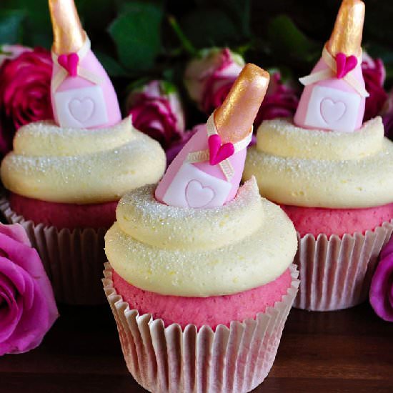 Pink Champagne Cupcakes - Recipe photo by JuniperCakery