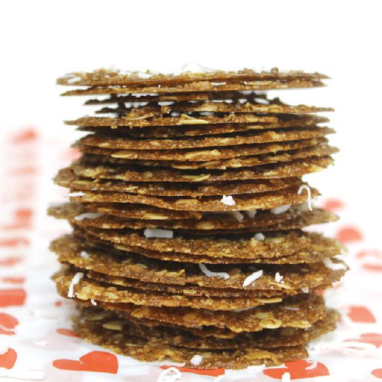 Coconut Oatmeal Lace Cookies - Recipe photo by TheHealthyMaven