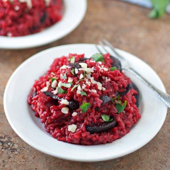 Beet Risotto - Recipe photo by wellplated