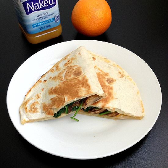 Mushroom & Spinach Quesadillas - Recipe photo by vimithaa
