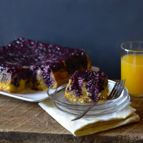 Orange and Blueberry Polenta Cake - Recipe photo by ManyKitchens.com