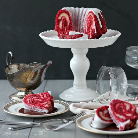 Red Velvet Zebra Bundt for Two - Recipe photo by Baking a Moment