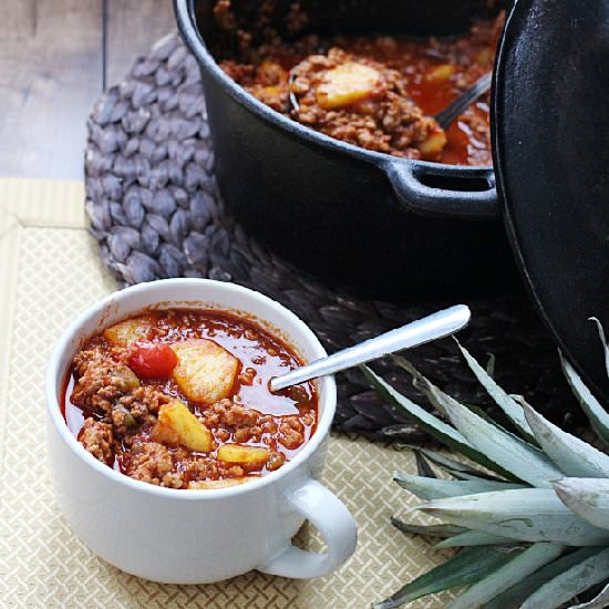 No Bean Hawaiian Chili - Recipe photo by MommyMoment