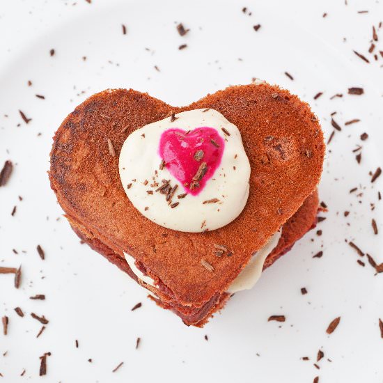 Red Velvet Pancakes w/ Cashew Cream - Recipe photo by alovelysideproject