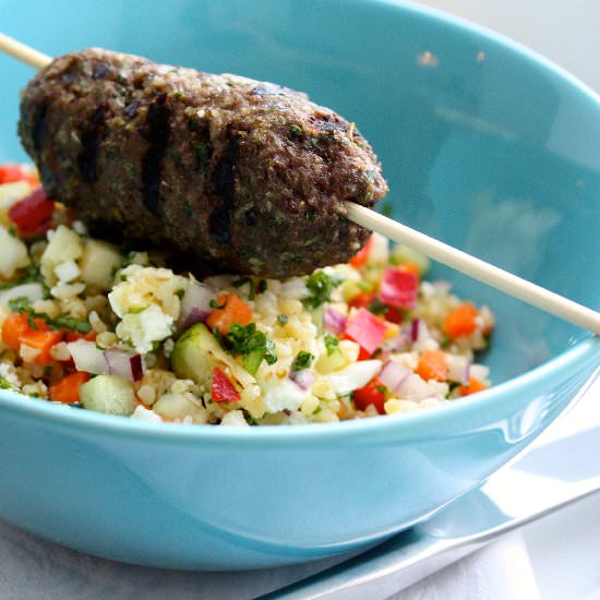 Bifteki with a Couscous Salad - Recipe photo by TildeMad
