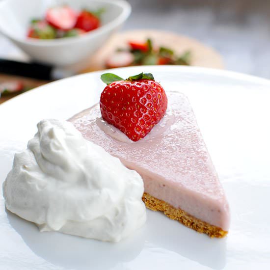 Simple "Strawberry Milk" Icebox Pie - Recipe photo by thepigandquill