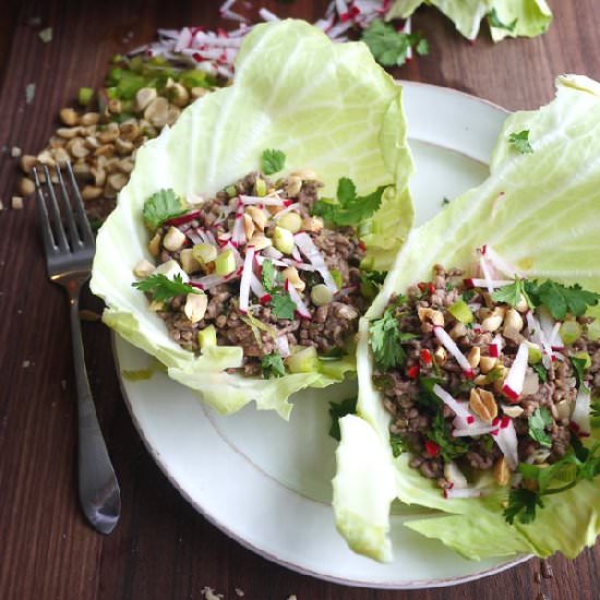 Thai Pork Salad Cabbage Wrap - Recipe photo by healthyrecipeecstasy