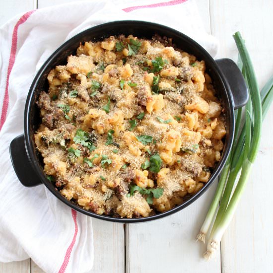 Sausage Jalapeño Mac and Cheese - Recipe photo by Whitney Bond