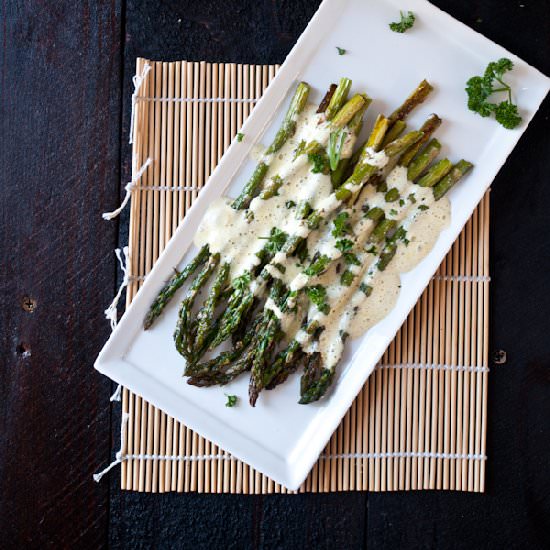 Roasted Asparagus with Beer Béarnaise - Recipe photo by TheBeeroness