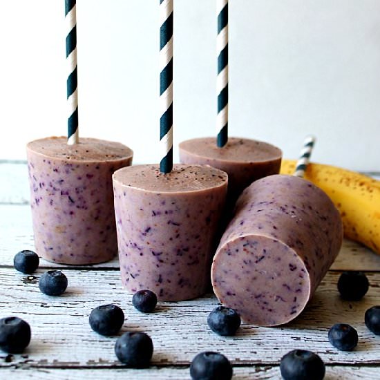 Blueberry Banana Smoothie Pops - Recipe photo by Lifewiththecrustcutoff