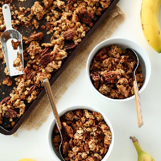 Banana Bread Granola - Recipe photo by minimalist baker